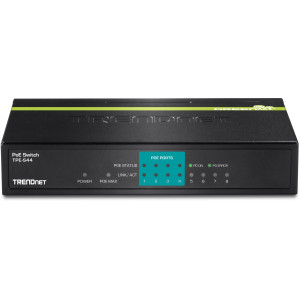 TRENDnet TPE-S44 8-Port Ethernet Switch, 4 fast ethernet PoE ports, 4 fast ethernet ports, 1.6Gbps switching capacity